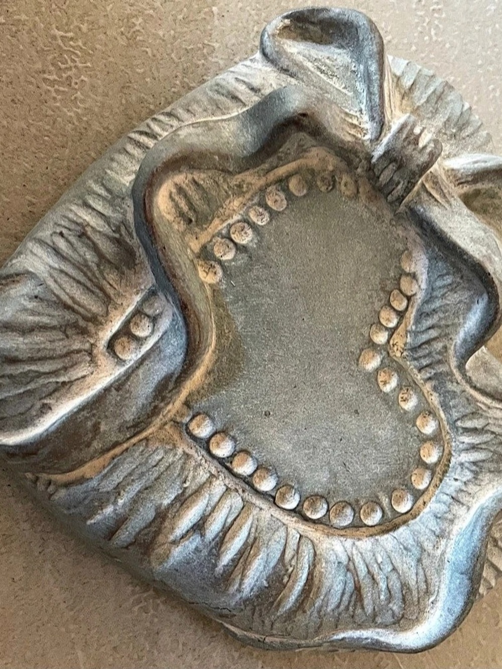 Isabel Bloom 1997 Pottery Heart-Shaped with Ribbon
